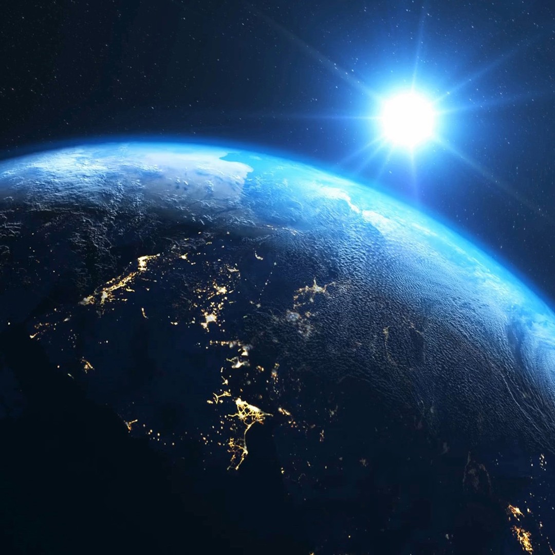 A view of the earth from space.