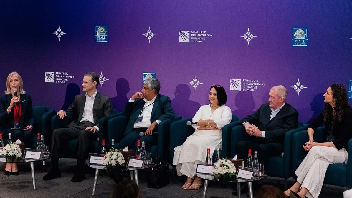 Panelists: H.E. Huda I. Alkhamis-Kanoo, Badr Jafar, John McCaffrey, Mariët Westermann, Nandan Nilekani, Rohini Nilekani, and Shoshana Stewart